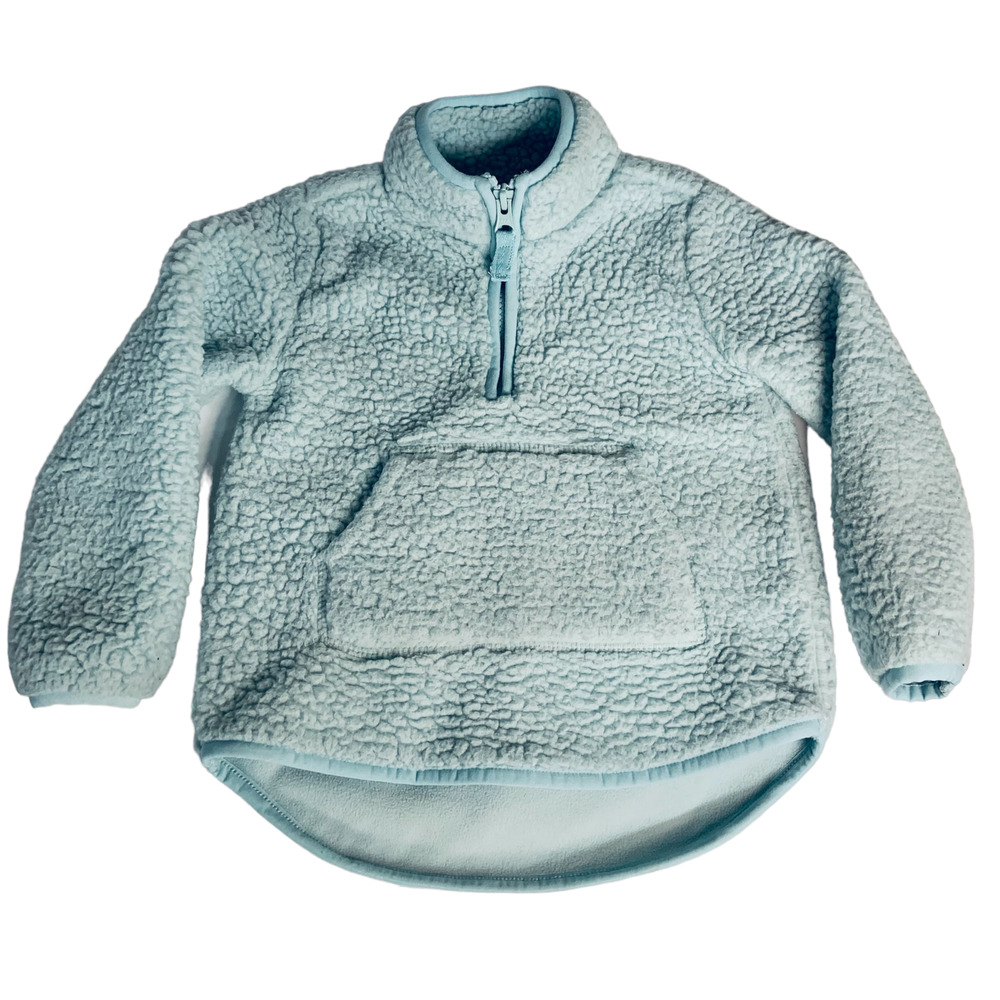 Carter's Toddler Outdoor Light Teal Sherpa 1/4 Zip Pull Over Fleece Size 3T
